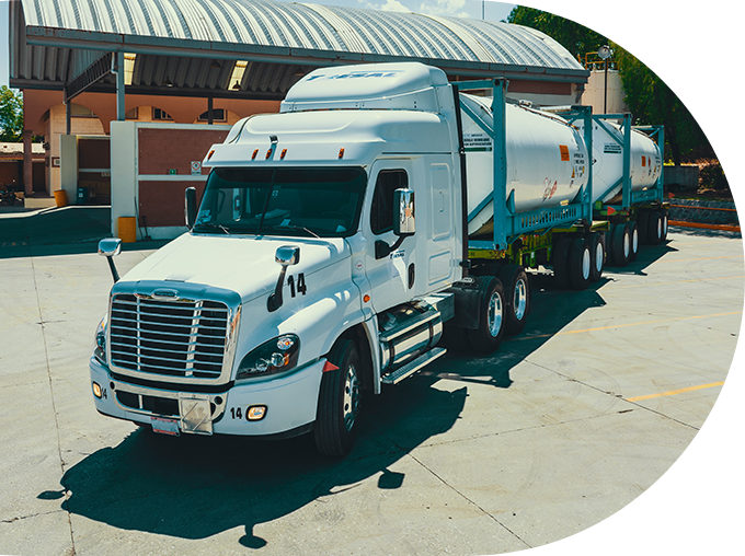 Tank truck washing center chemical transport