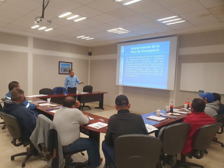 Curso de capacitación materiales peligrosos TRESAL, Centro SCT.CC/000096, interpretación hoja de emergencia NOM-005-SCT