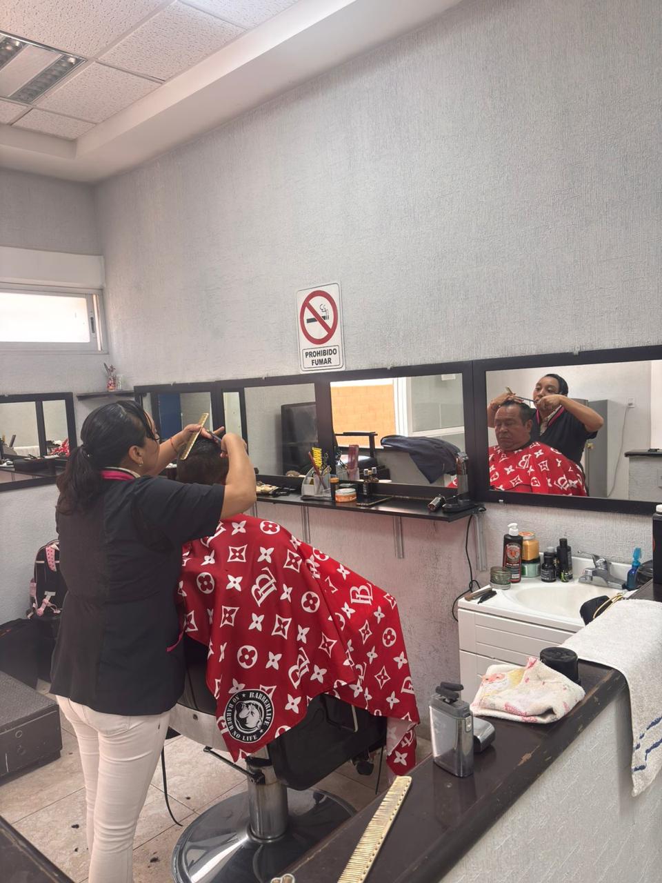 In-house barbershop at TRESAL operating base in Cuautitlán Izcalli, operator wellness program