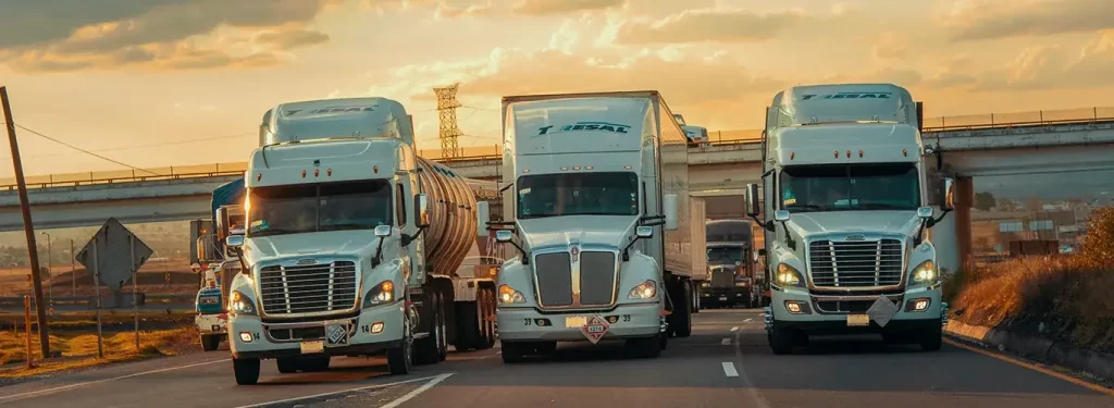 Convoy de autotanques TRESAL de acero inoxidable en transporte de productos químicos a granel en México
